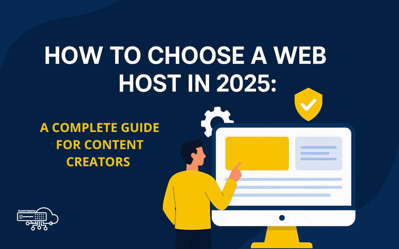 A visual summary of the key factors content creators should consider when choosing a web host in 2025.