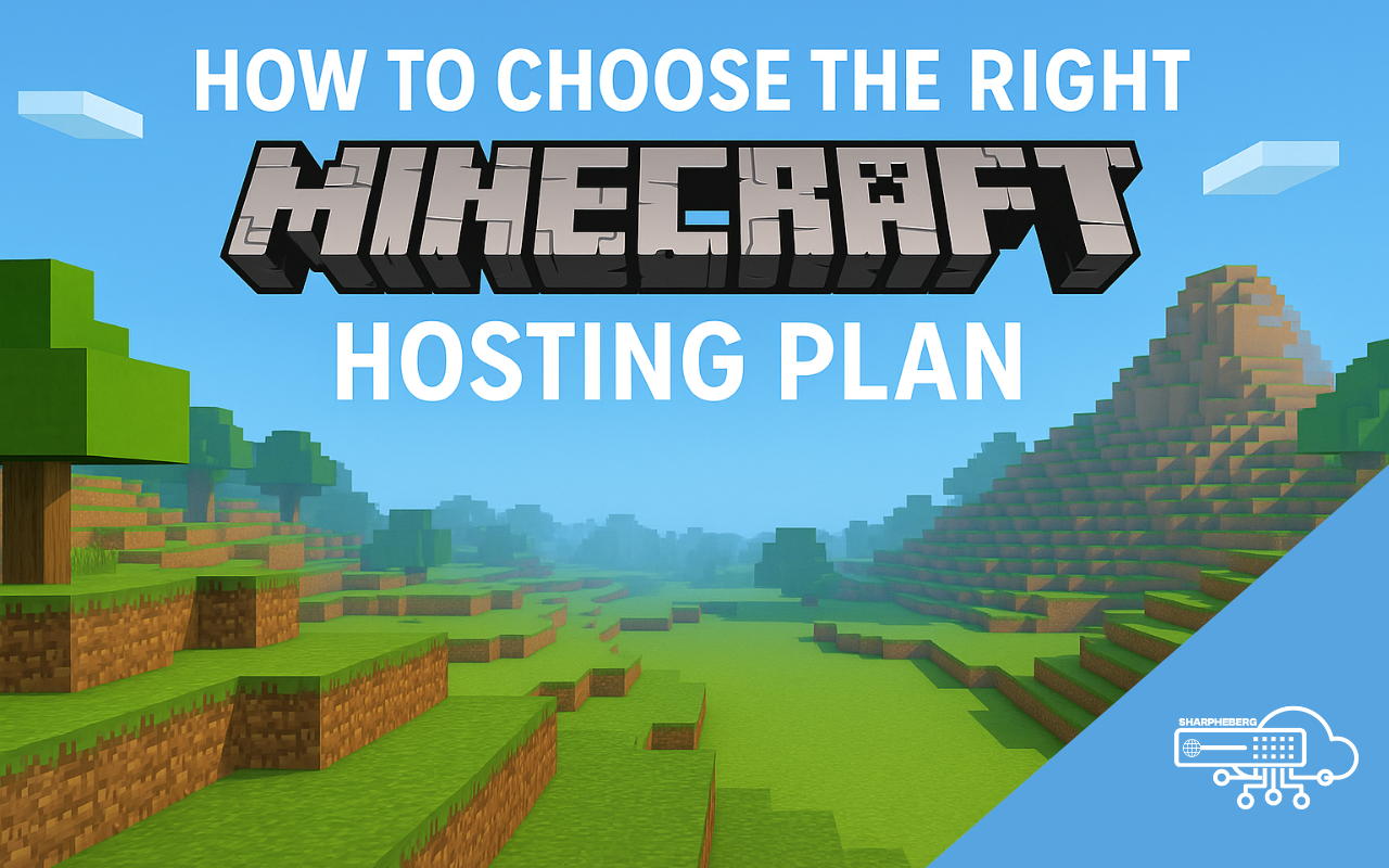 Explore the key factors to choose your ideal Minecraft hosting plan with SharpHeberg — performance, mods, and player size all in one guide.